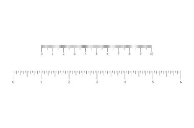 Imperial and metric units measure scale overlay bar for ruler. clipart