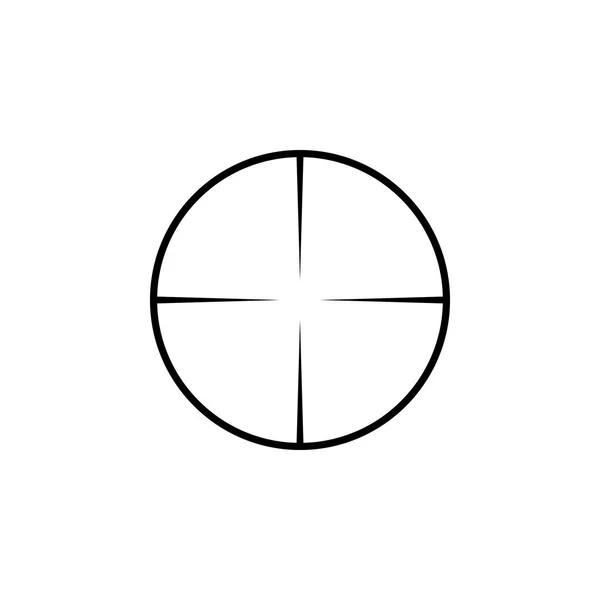 単純なコリメータ視力狙撃スコープの十字アイコン. — ストックベクタ