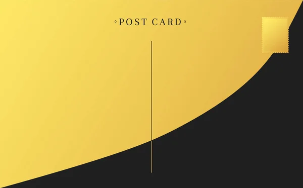 검은 색 카드 스톡과 황금 호일로 만든 빈 엽서. — 스톡 벡터
