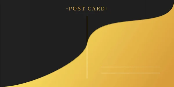 Cartão postal vazio feito de cartão preto e folha dourada . — Vetor de Stock