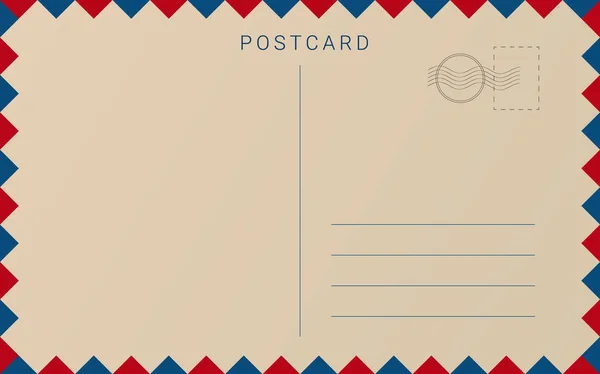 빈티지 엽서 뒷면. 빈 회색 우편 카드 배경. — 스톡 벡터
