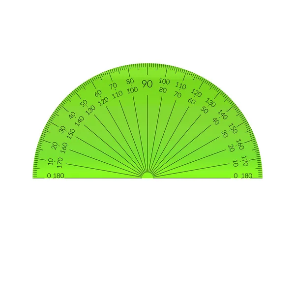 メートル単位の定規が付いているプラスチック円形分度器 — ストックベクタ