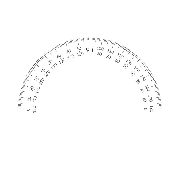 Protractor circulaire schaal staaf overlay voor meetgereedschappen. — Stockvector