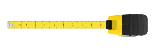 Yellow carpenter measuring tape with an imperial units scale. — Stock Vector