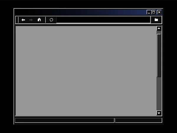 Retro internet tarayıcı penceresi. Karanlık tema arayüzü — Stok Vektör