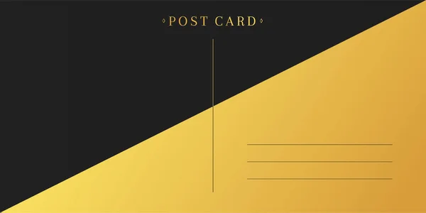 Lege sjabloon van zwart en goud briefkaart terug. — Stockvector