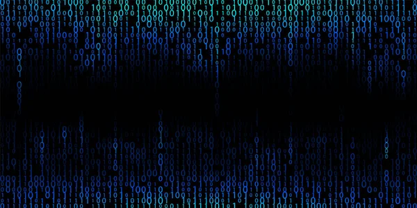 Blauer Cyber-Hintergrund von binären Codezahlen. — Stockvektor