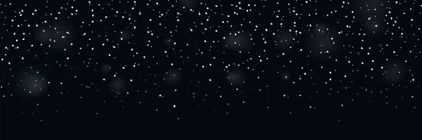 Superposition de neige tombante. Bannière de neige de Noël recouverte de particules floues . — Image vectorielle