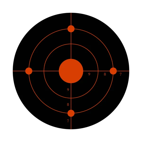 Objetivo de pistola para la práctica de tiro en un campo de tiro . — Vector de stock