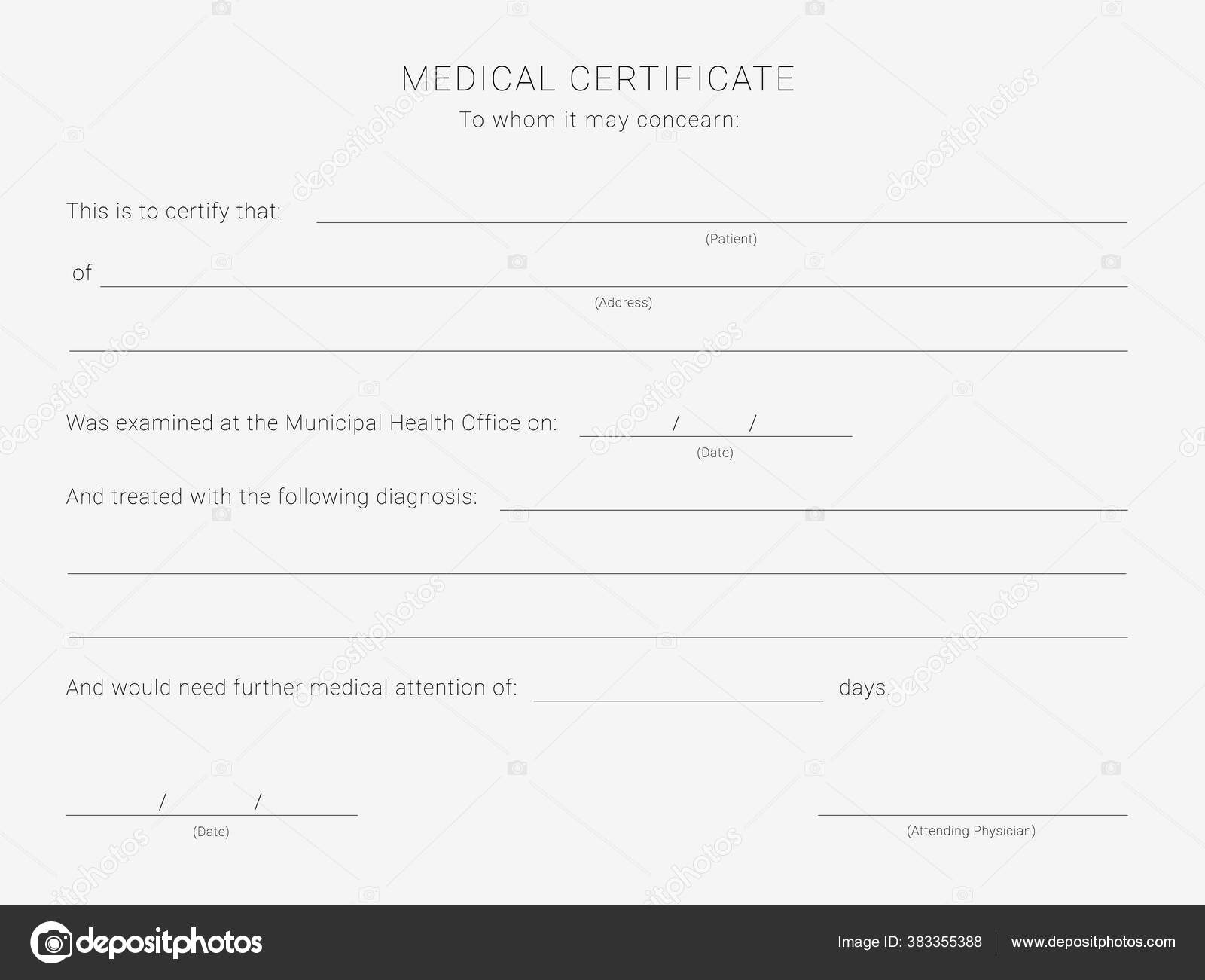 Medical Certificate Template Blank Form Health Examination Results Pertaining To Free Fake Medical Certificate Template