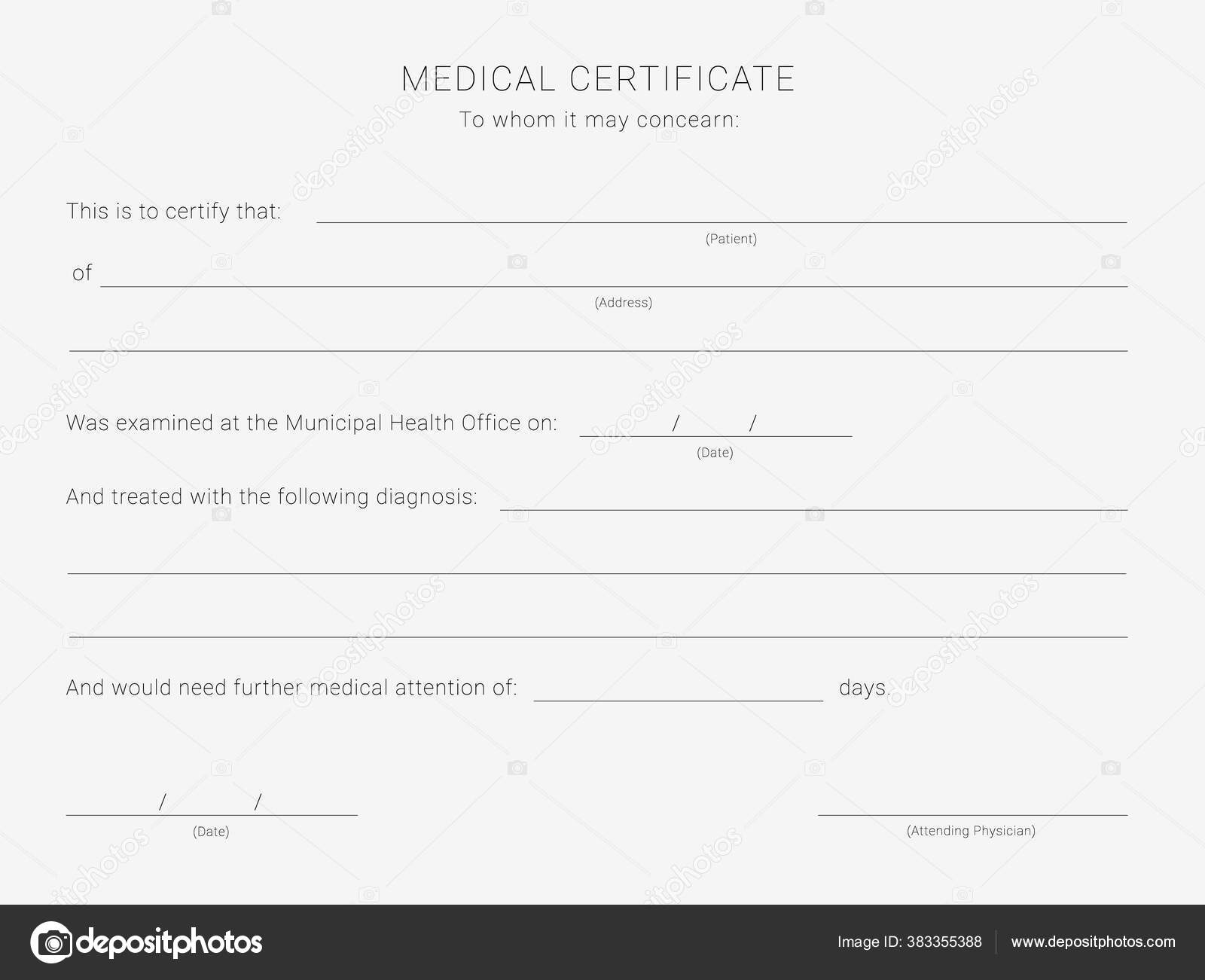 Medical Certificate Template Blank Form Health Examination Results Pertaining To Fake Medical Certificate Template Download