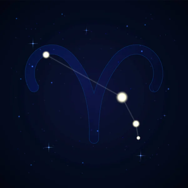 Aries Ram Constellation Zodiac Sign Starry Night Sky — Stock Vector