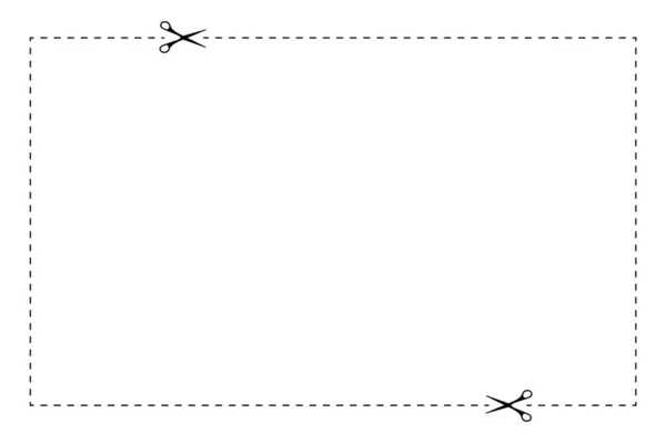 クーポンフレーム 点線で枠を保存するクリップ — ストックベクタ