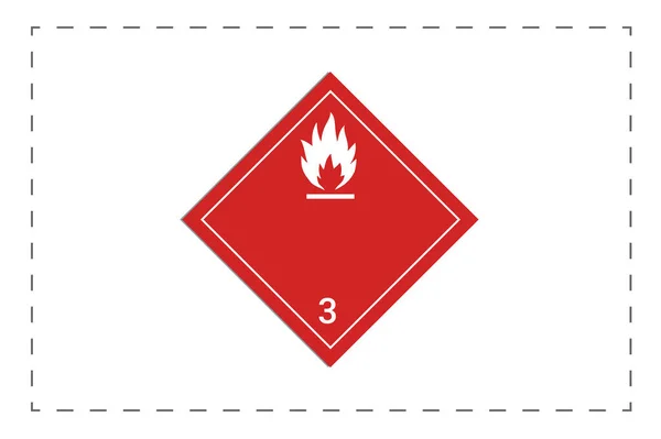 Etiqueta Sustancia Combustible Indicación Visual Del Tipo Nivel Peligro — Vector de stock