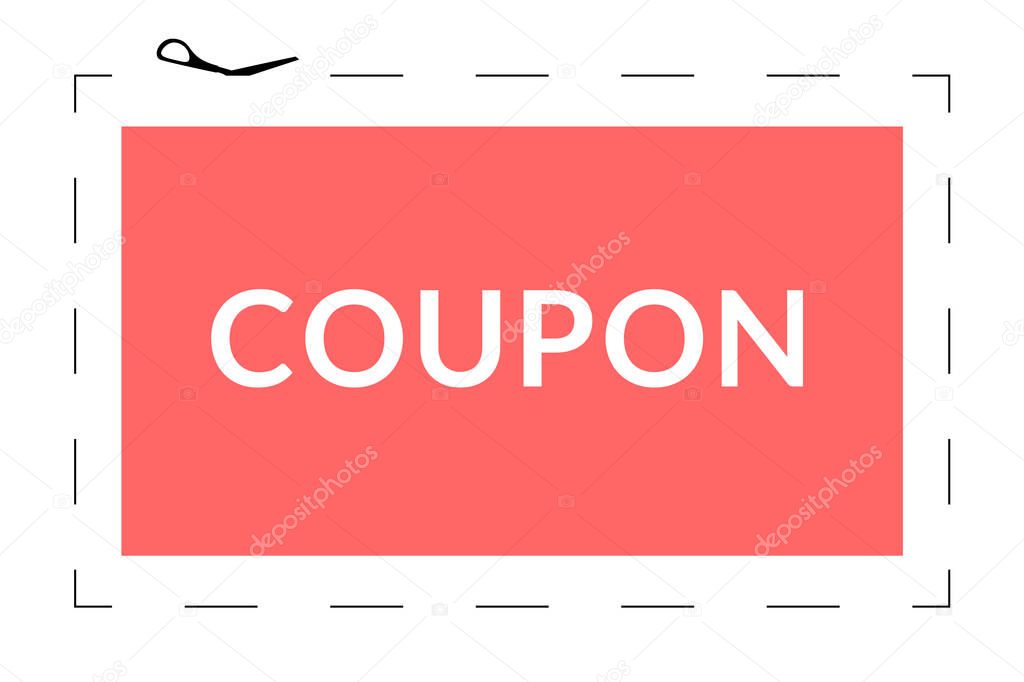 Coupon dotted cut line. Snip frame with a cutline border.