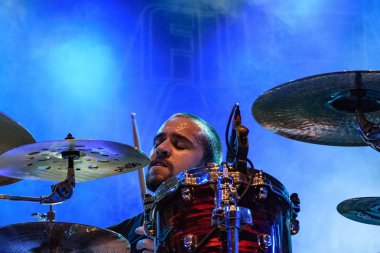 Bergamo, İtalya - 04 Ağustos 2018: Brezilya heavy metal grubu Metal için acil durumda Filagosto Festival Filago (Bg), Sepultura gerçekleştirir. Brambilla Simone canlı haber fotoğrafçı