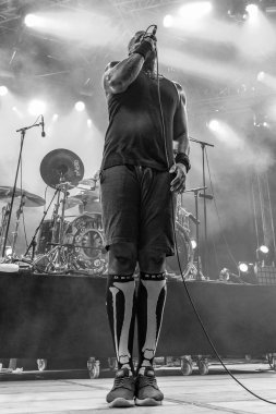 Bergamo, İtalya - 04 Ağustos 2018: Brezilya heavy metal grubu Metal için acil durumda Filagosto Festival Filago (Bg), Sepultura gerçekleştirir. Brambilla Simone canlı haber fotoğrafçı