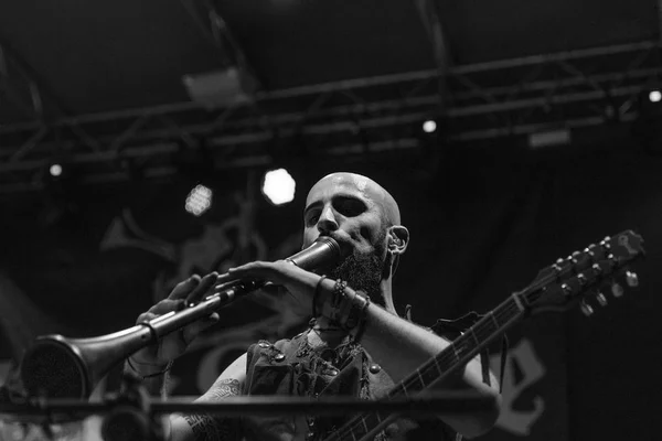 Bergamo Itálie Srpna 2018 Italská Folk Rocková Kapela Folkstone Vystupuje — Stock fotografie