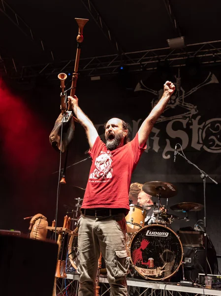 Bergamo Italië Augustus 2018 Italiaanse Folk Rockband Folkstone Presteert Malpaga — Stockfoto