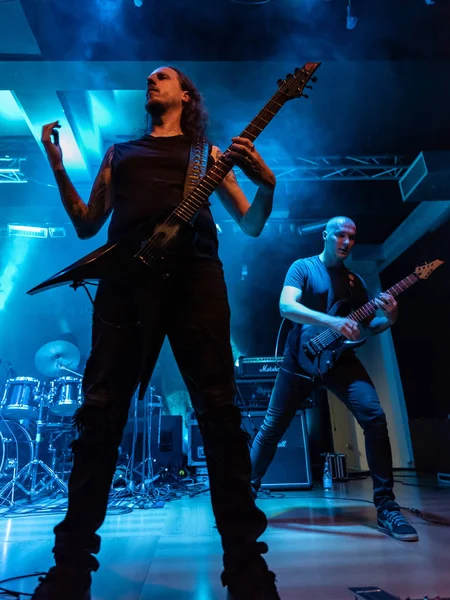 Bergamo Italien Augusti 2018 Italienska Death Metal Bandet Mekaniska Gud — Stockfoto