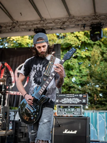 Bergamo Italië Augustus 2018 Italiaanse Metalcore Hardcore Band Golven Najaar — Stockfoto