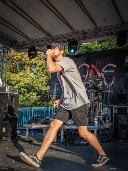 Bergamo Italië Augustus 2018 Italiaanse Metalcore Hardcore Band Golven Najaar — Stockfoto