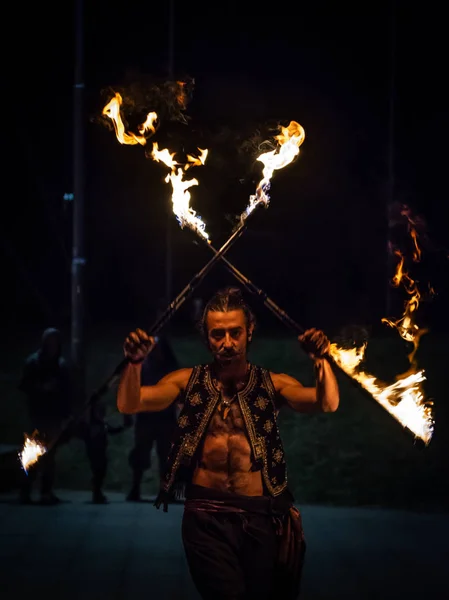 Bérgamo Italia Agosto 2018 Incendios Italianos Actúan Pollo Metal Fest — Foto de Stock