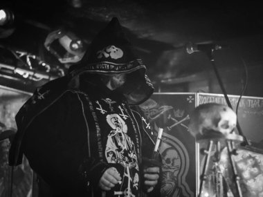 Pavia, İtalya - 20 Eylül 2018: Lehçe Black Metal grubu Batushka Dagda Live Club adlı gerçekleştirir. Brambilla Simone canlı haber fotoğrafçı