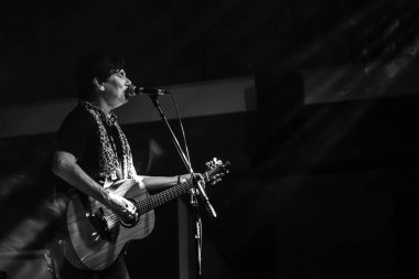 Milan, İtalya - 23 Eylül 2018: Amerikalı rock şarkıcı ve müzisyen Eric Martin katliam kulüpte gerçekleştirir. Brambilla Simone canlı haber fotoğrafçı