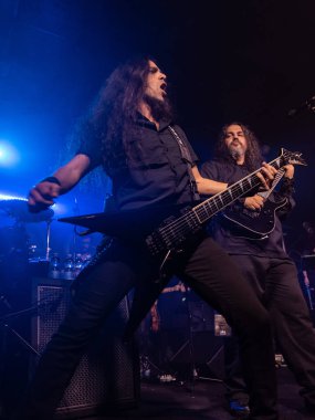 Pavia, İtalya - 31 Ekim 2018: Alman senfonik metal müzik grubu Haggard Dagda Live Club adlı gerçekleştirir. Brambilla Simone canlı haber fotoğrafçı