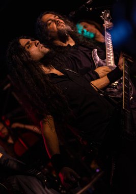 Pavia, İtalya - 31 Ekim 2018: Alman senfonik metal müzik grubu Haggard Dagda Live Club adlı gerçekleştirir. Brambilla Simone canlı haber fotoğrafçı