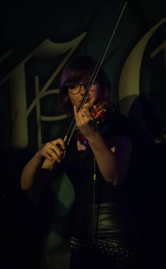 Pavia, İtalya - 31 Ekim 2018: Alman senfonik metal müzik grubu Haggard Dagda Live Club adlı gerçekleştirir. Brambilla Simone canlı haber fotoğrafçı