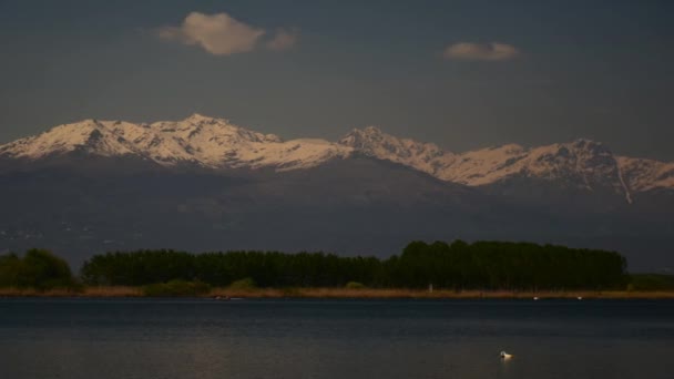 Λίμνη του Χάνδακα άνοιξη, με κανό 4k — Αρχείο Βίντεο