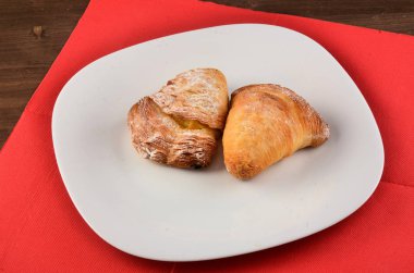 Sfogiatella, tipik Katmerli dondurma pasta Napoli İtalya