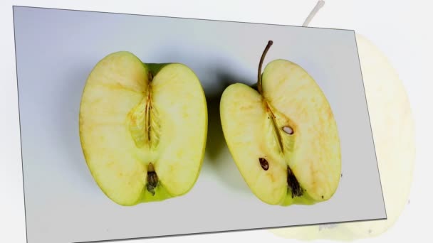 Multicolored rotten spoiled ripened apples — Stock Video