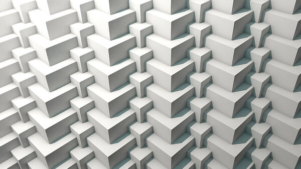 3D cube pattern repetition with shadows. 3D Rendering