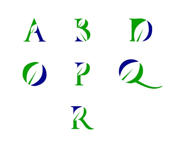 Símbolo Forma Combinación Letras Hojas — Vector de stock