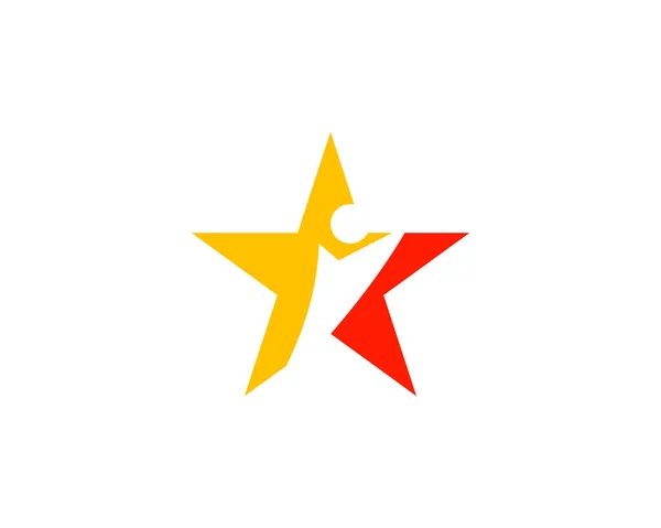 Figura Umana Modello Logo Stella — Vettoriale Stock