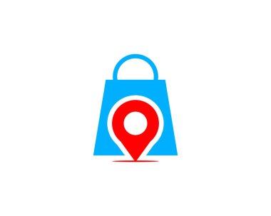 Pin noktası salonu ve alışveriş Logo tasarım öğesi