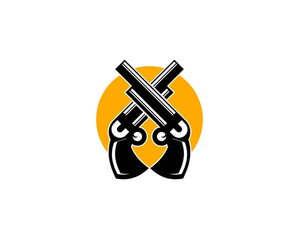 Guns Logo Design Vector Template — Stock Vector