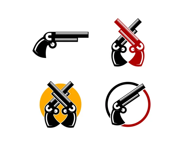 Set Guns Logo Template — Stock Vector