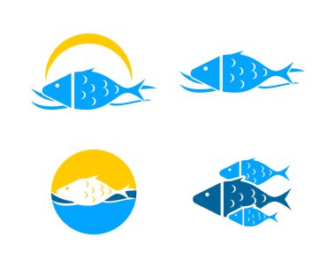 Balık vektör Logo şablonu kümesi