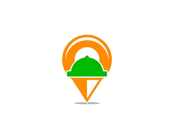 Místní Potraviny Pin Logo Design Element — Stockový vektor