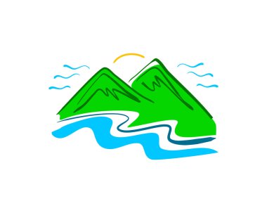 Çizilmiş dağ logo el