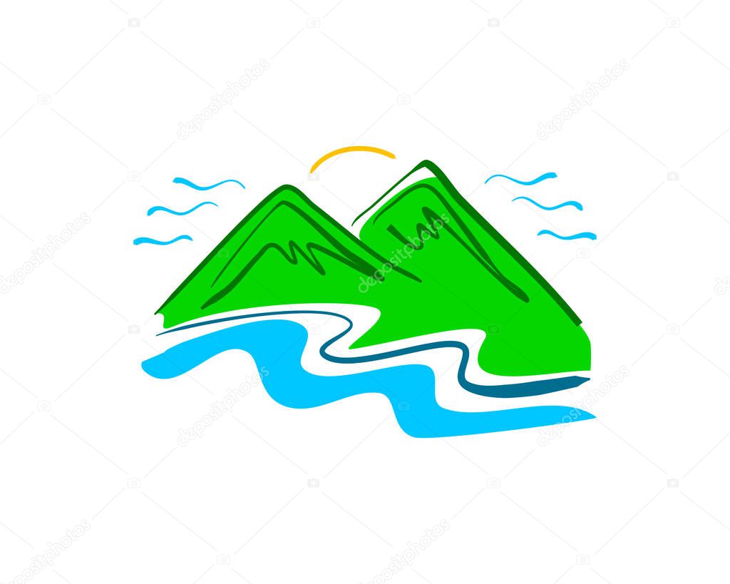Hand drawn mountain logo