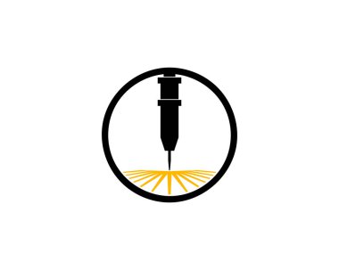 Lazer oyma makine vektör tasarım logo şablonu