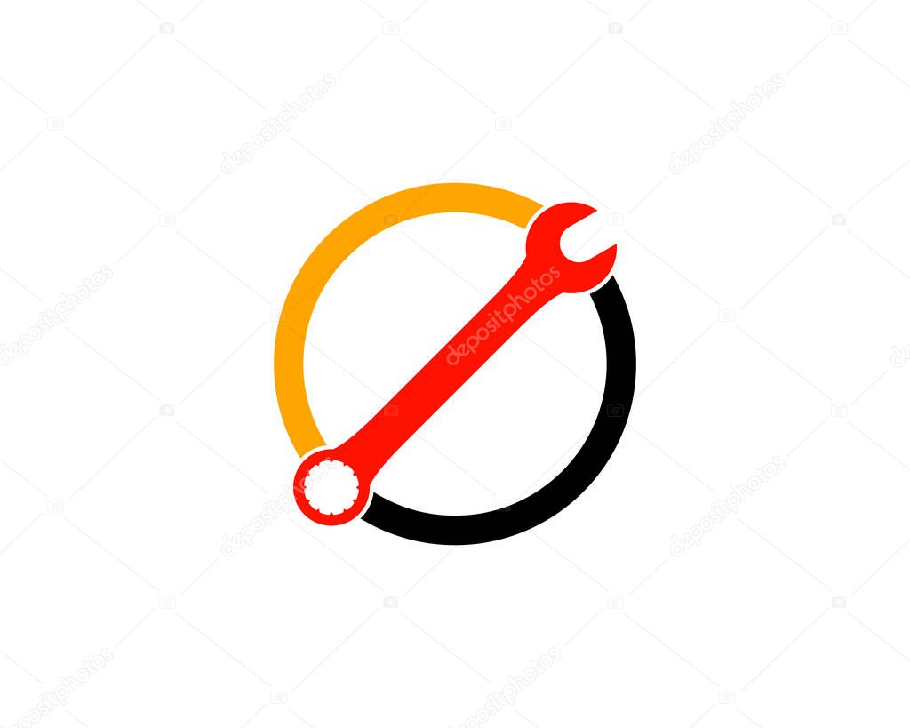 Wrench Automotive Repair Service Logo