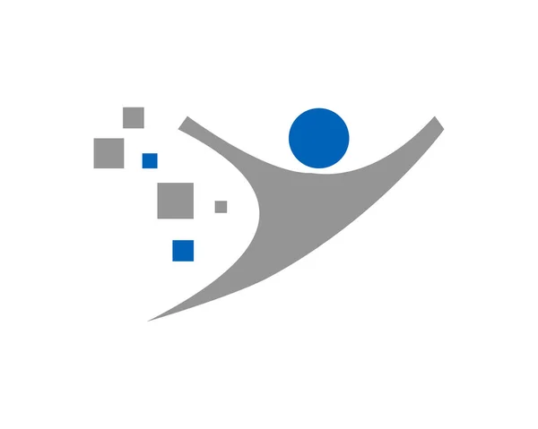 Modelo Logotipo Tecnologia Digital Pixel Humano — Vetor de Stock