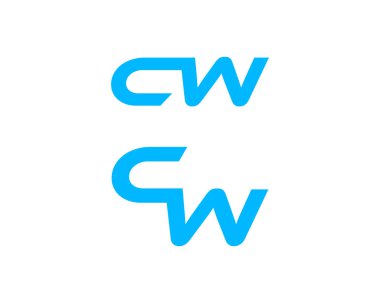 CW mektup Logo tasarım şablonu unsuru ayarla