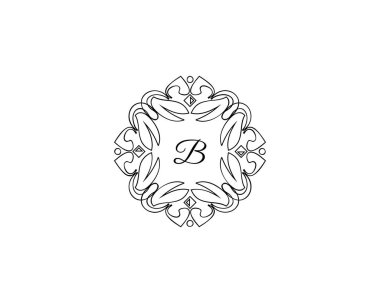 B harfi logosu, Monogram Tasarım öğeleri, hat sanat Logo tasarımı